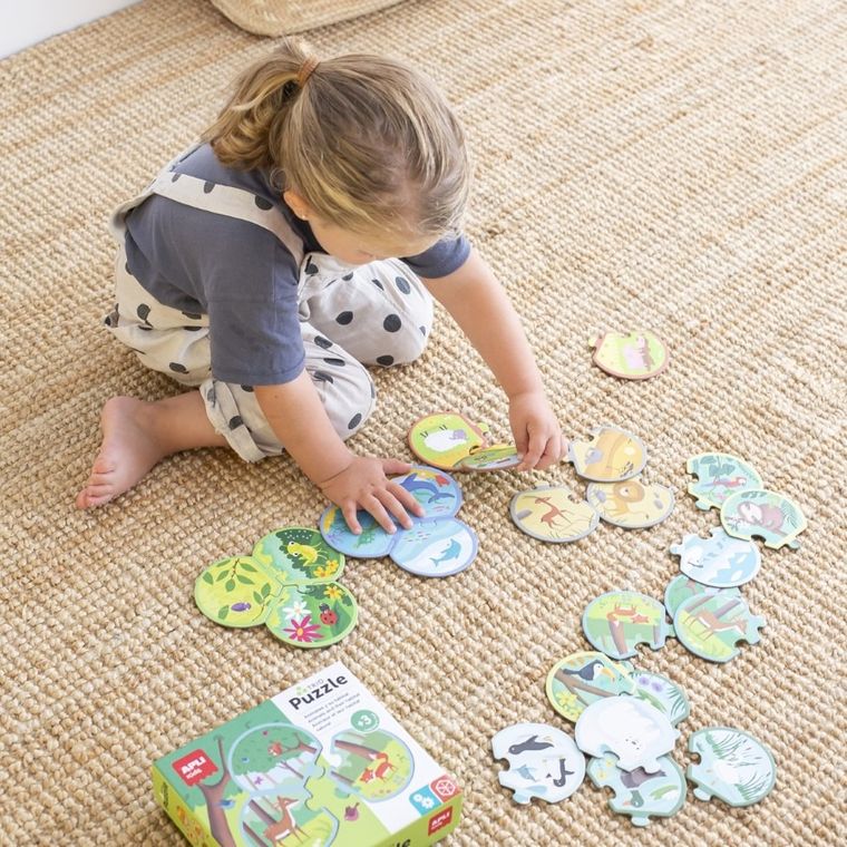 Apli Kids, Zwierzęta i ich środowisko, puzzle trzyczęściowe, 24 elementy