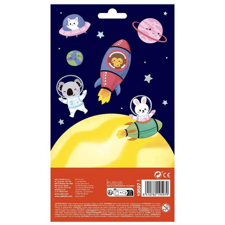 Apli Kids, Zwierzęta w kosmosie, naklejki metaliczne