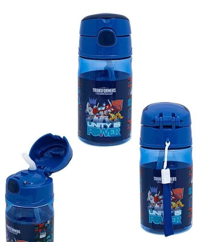 Aqua Pure, bidon z rurką, Transformers, 400 ml