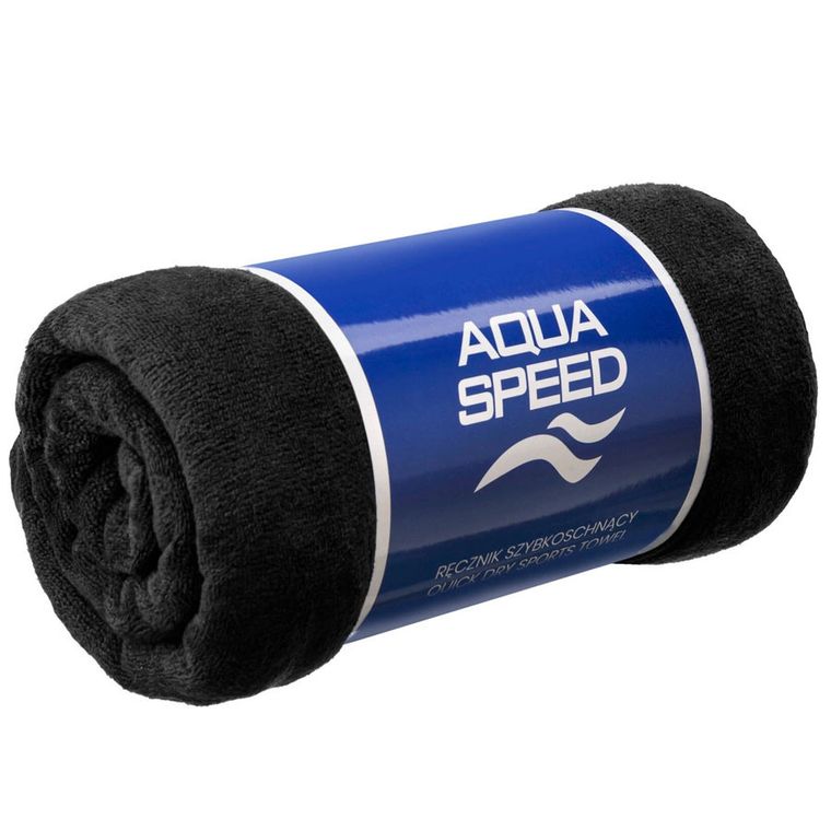 Aqua-Speed, Dry Soft, ręcznik kąpielowy z mikrofibry, czarny, 50-100 cm