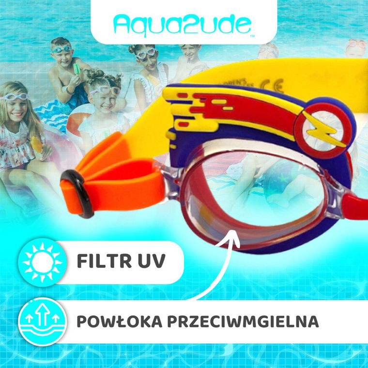 Aqua2ude, okulary do pływania dla dzieci, Błyskawica