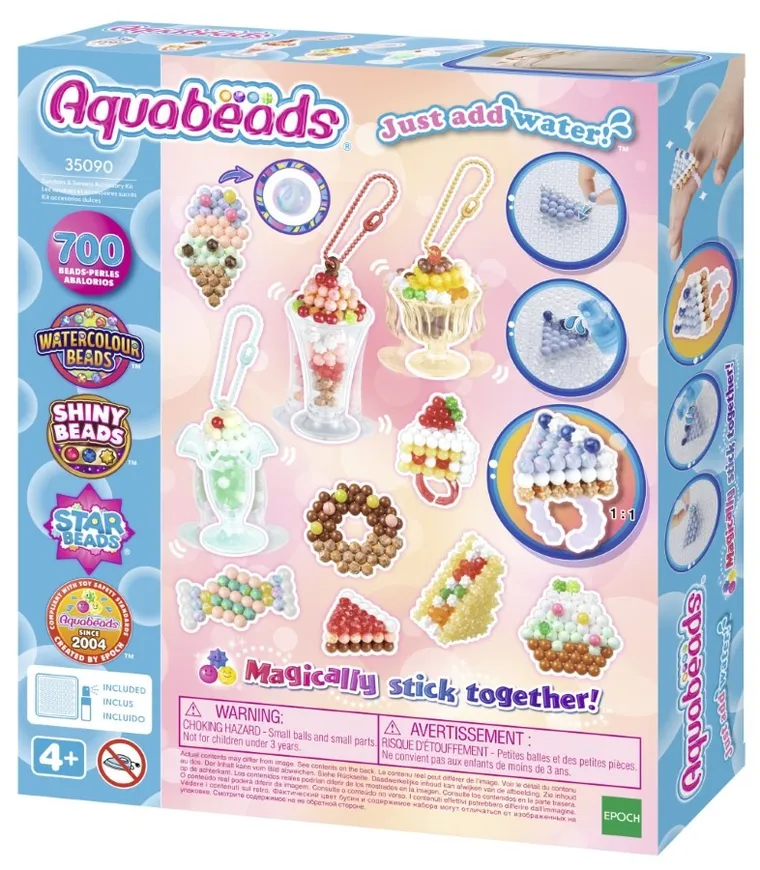 Aquabeads, Słodkie smakołyki, koraliki wodne, zestaw startowy, 700 elementów, 35090