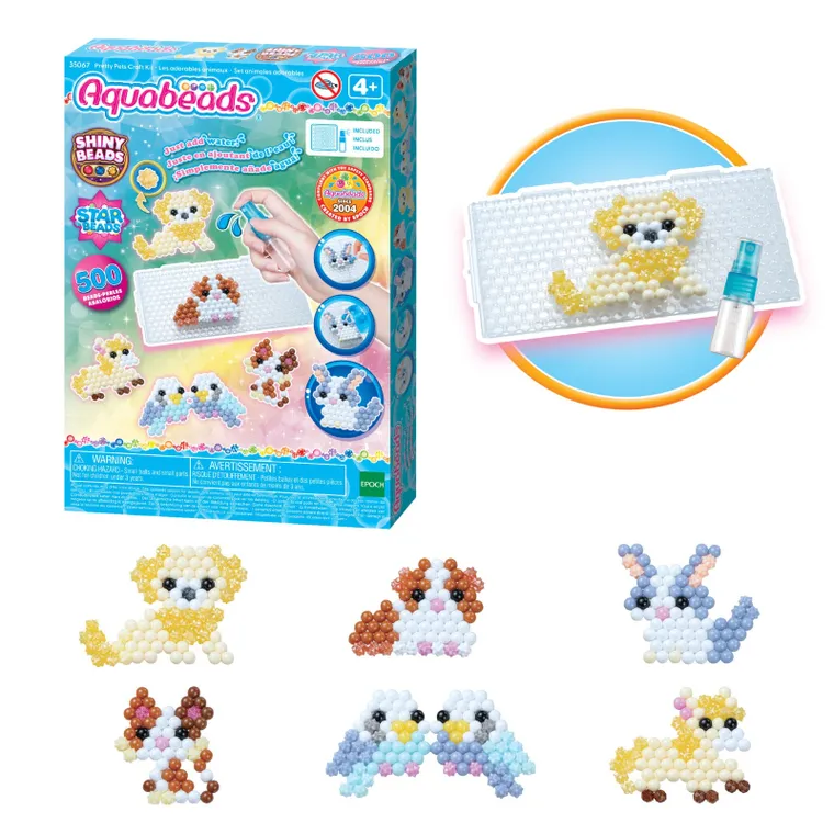 Aquabeads, Urocze zwięrzątka, koraliki wodne, zestaw startowy, 500 elementów, 35067