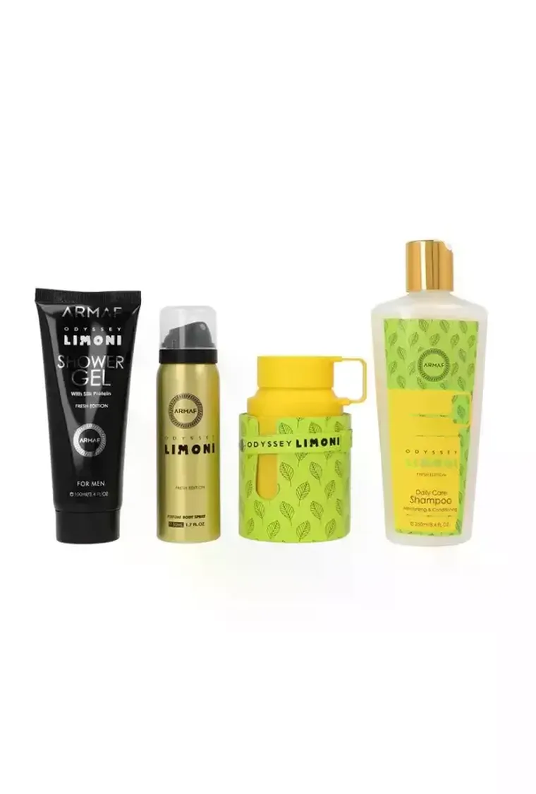 Armaf, Odyssey Limoni Fresh Edition, zestaw: woda perfumowana, 100 ml + perfumowany spray do ciała, 50 ml + żel pod prysznic, 100 ml + szampon, 250 ml
