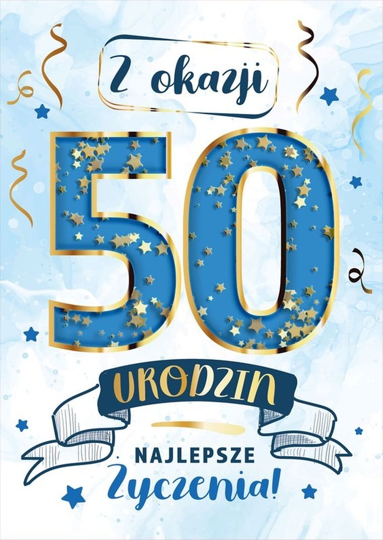 Armin Style, karnet B6 z kopertą, urodziny 50, konfetti