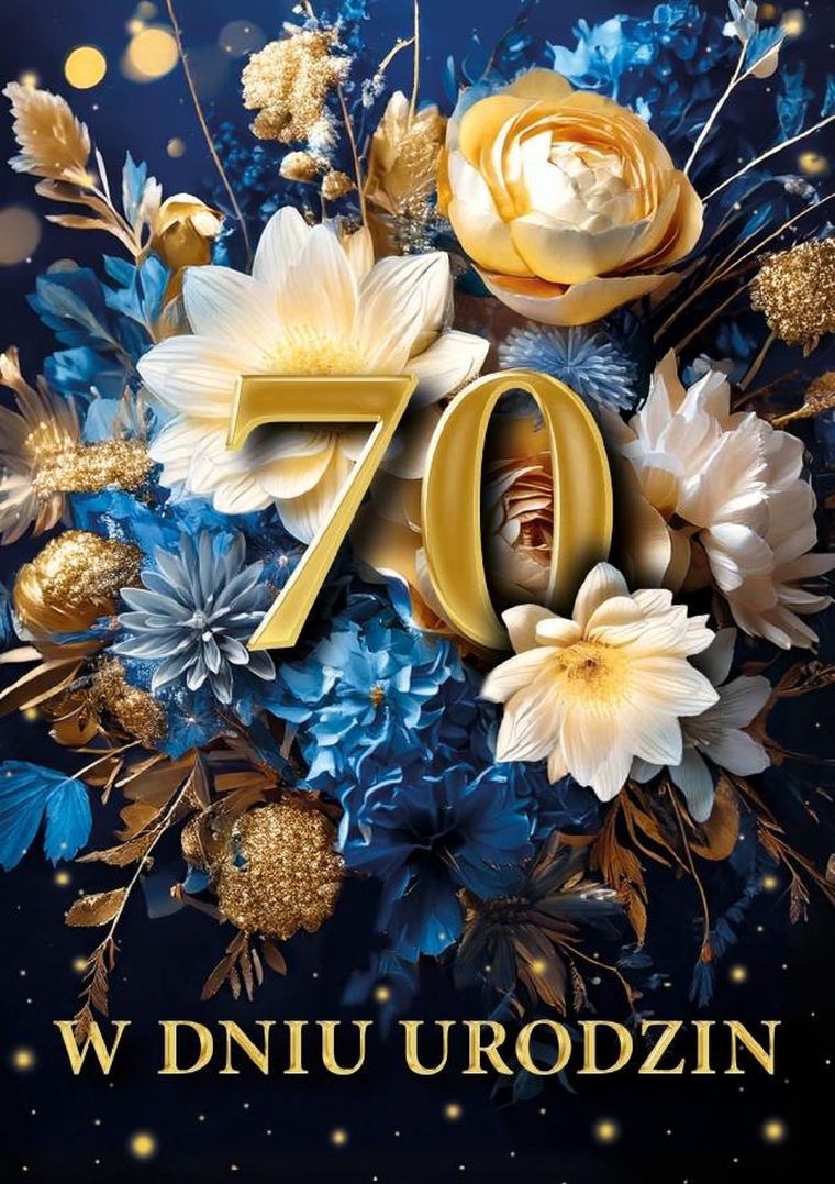 Armin Style, karnet B6 z kopertą, urodziny 70, niebieski