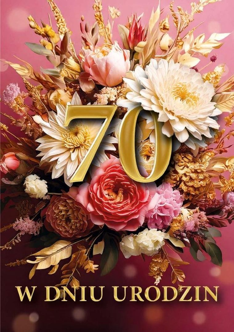 Armin Style, karnet B6 z kopertą, urodziny 70, różowy