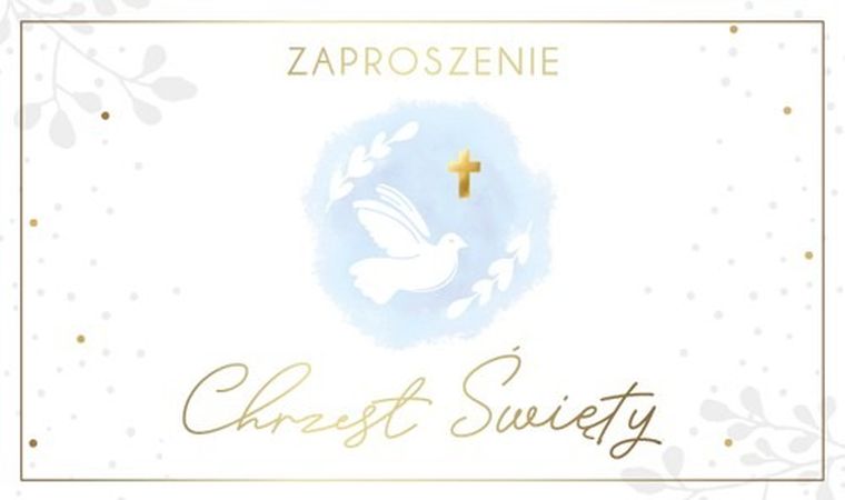 Armin Style, zaproszenie, chrzest, 160-95 mm, 10 szt.