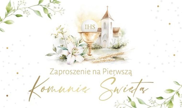 Armin Style, zaproszenie, komunia, 160-95 mm, 10 szt.