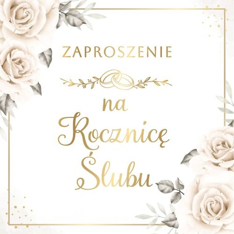 Armin Style, zaproszenie, rocznica ślubu, 13-13 cm, 10 szt.