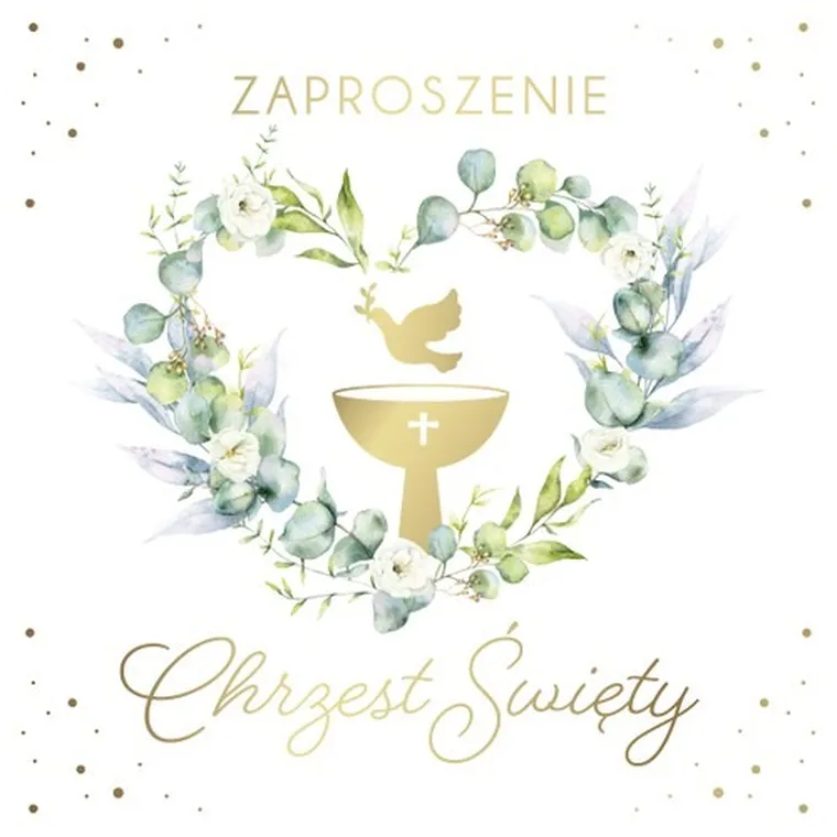 Armin Style, zaproszenie z kopertą, chrzest, 13-13 cm, 10 szt.