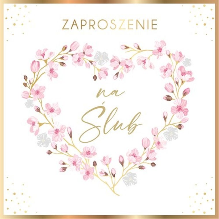 Armin Style, zaproszenie z kopertą, ślub, 13-13 cm, 10 szt.