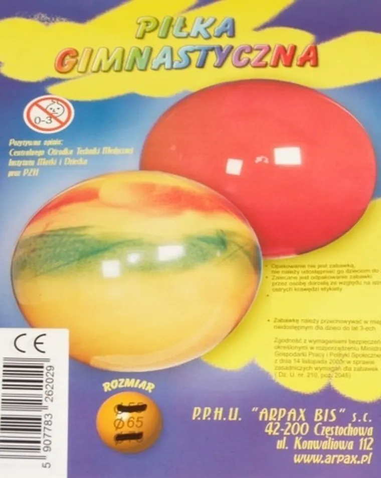 Arpax, piłka gimnastyczna do skakania, 65 cm