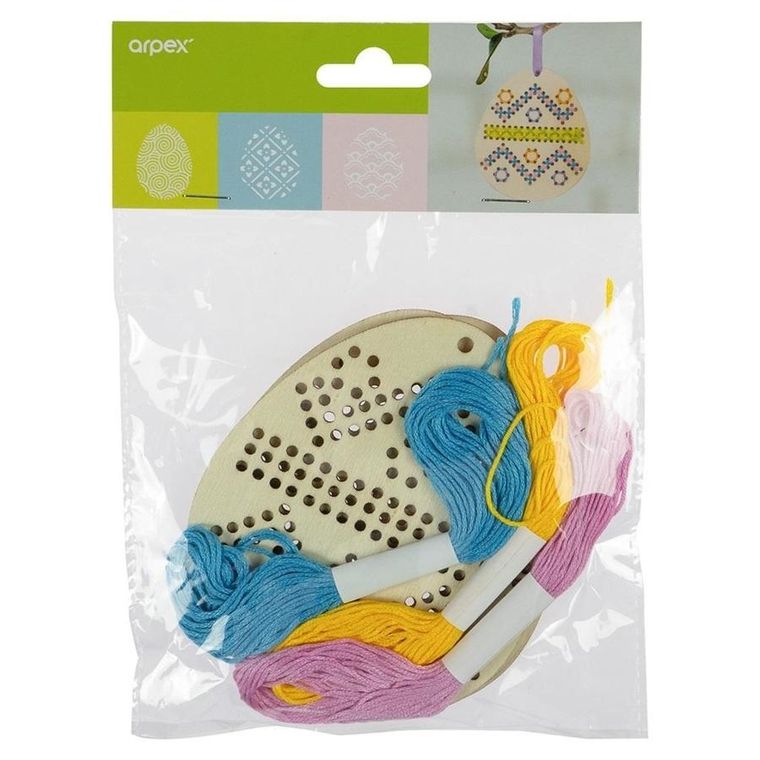 Arpex, drewniany zestaw kreatywny, pisanki z haftem