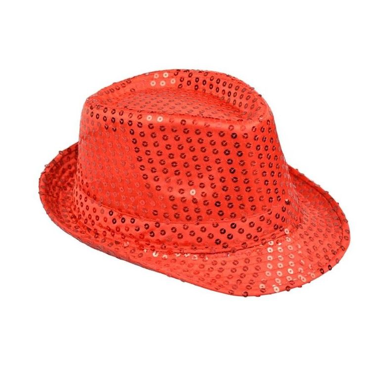 Arpex, kapelusz, cekiny, czerwony