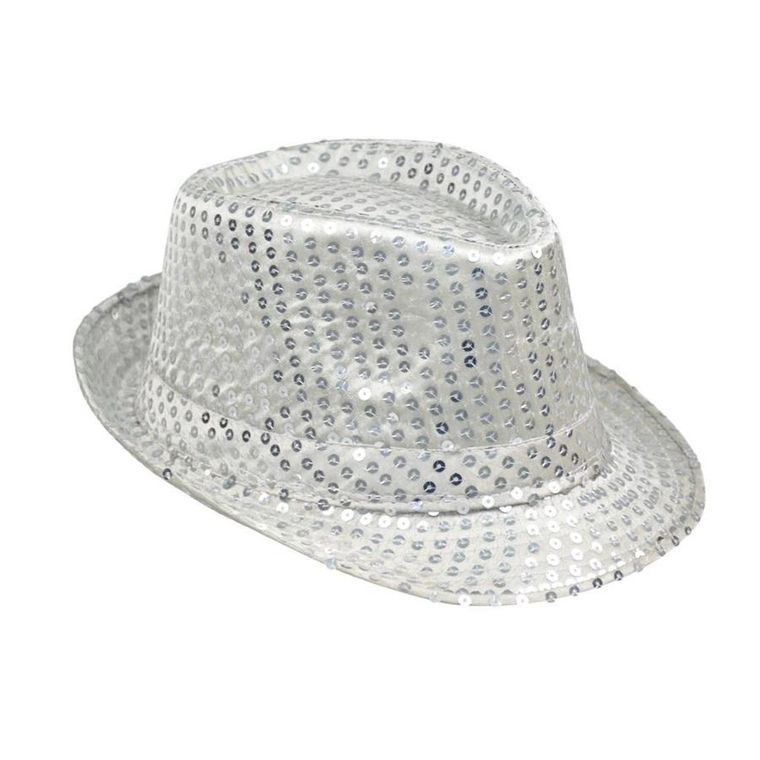 Arpex, kapelusz, cekiny, srebrny