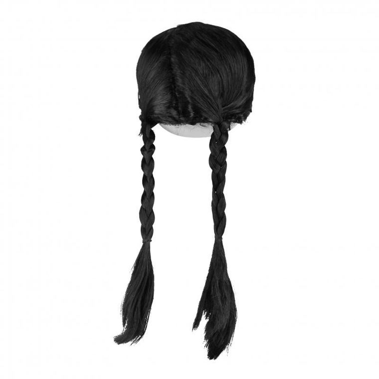 Arpex, peruka z długimi warkoczami, czarna