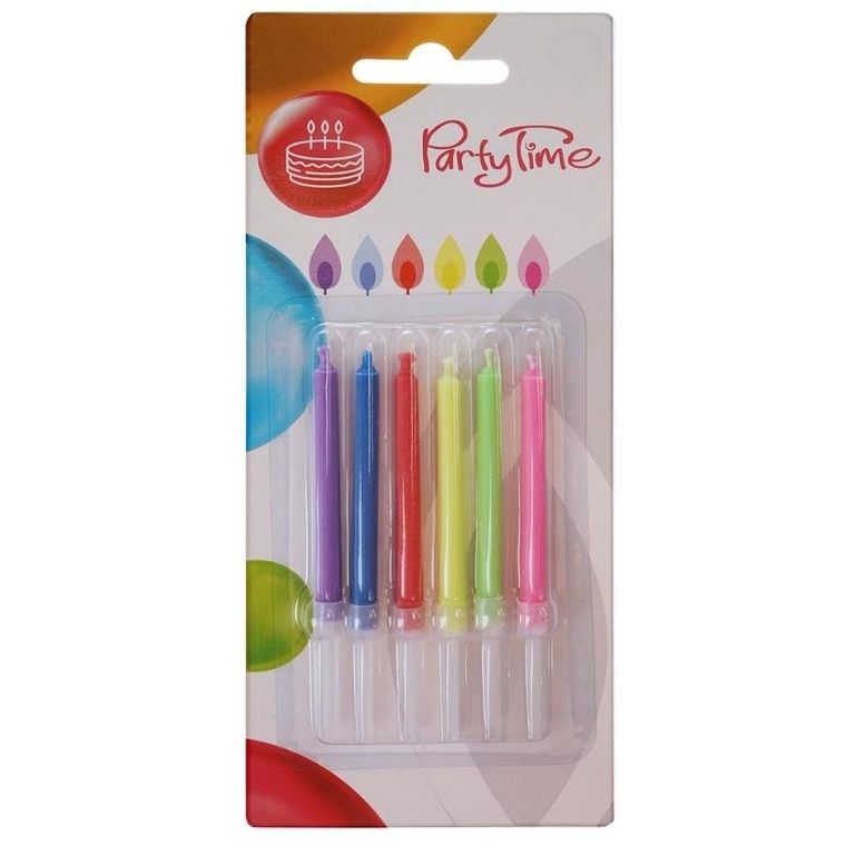 Arpex, świeczki urodzinowe z kolorowym płomieniem, 6 szt.