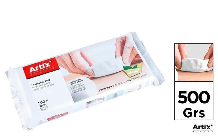 Artix, glina modelarska, biała, 500g