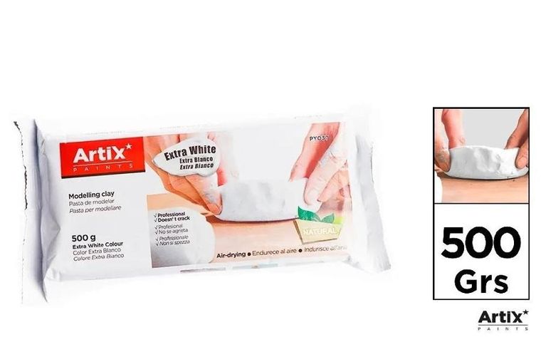 Artix, glina modelarska, biała, 500g