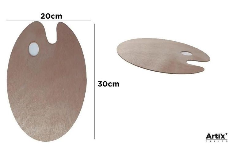 Artix, paleta malarska, okrągła, drewniana, 20-30 cm