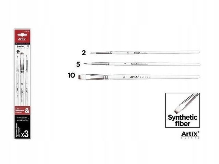 Artix, pędzle syntetyczne, 3 szt.