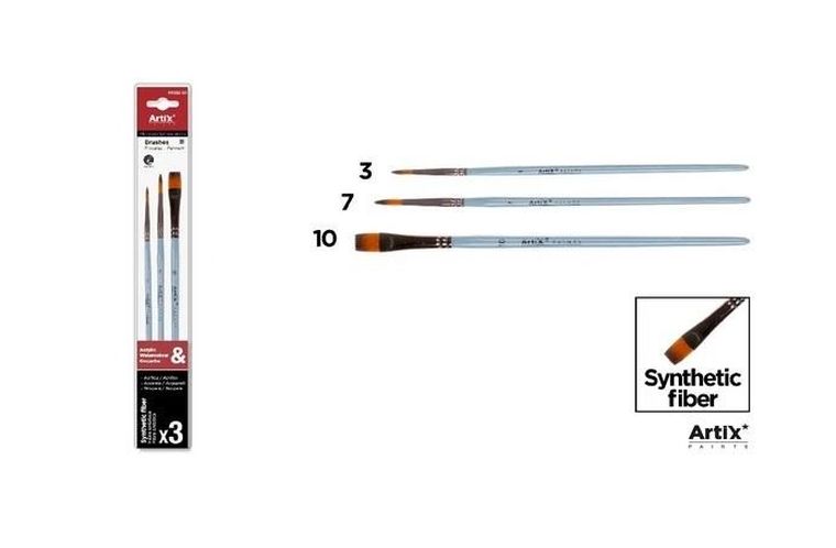 Artix, pędzle syntetyczne, 3szt.