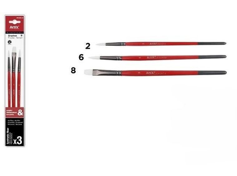 Artix, pędzle syntetyczne, miękkie, 3 szt.