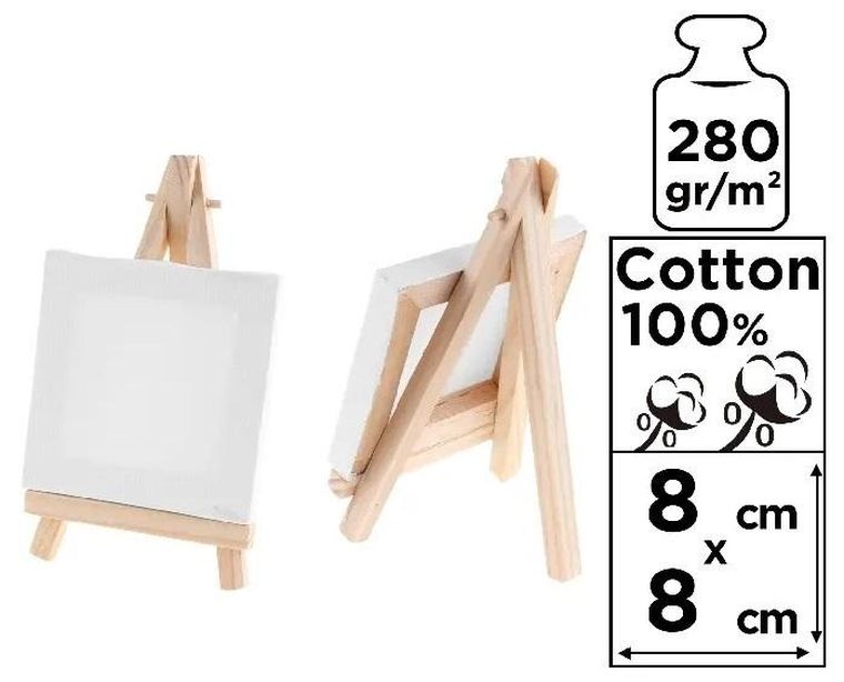 Artix, podobrazie mini + sztaluga, 280G/m2, 8-8 cm