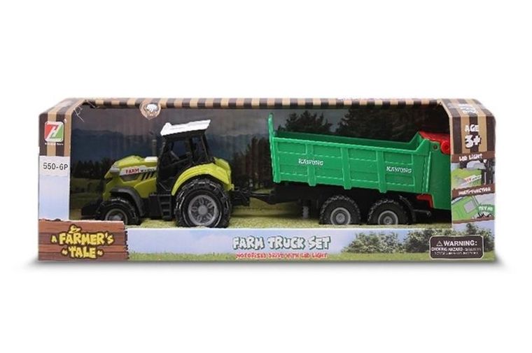 Artyk, Mini Farma, traktor z przyczepą, zielono-czerwony