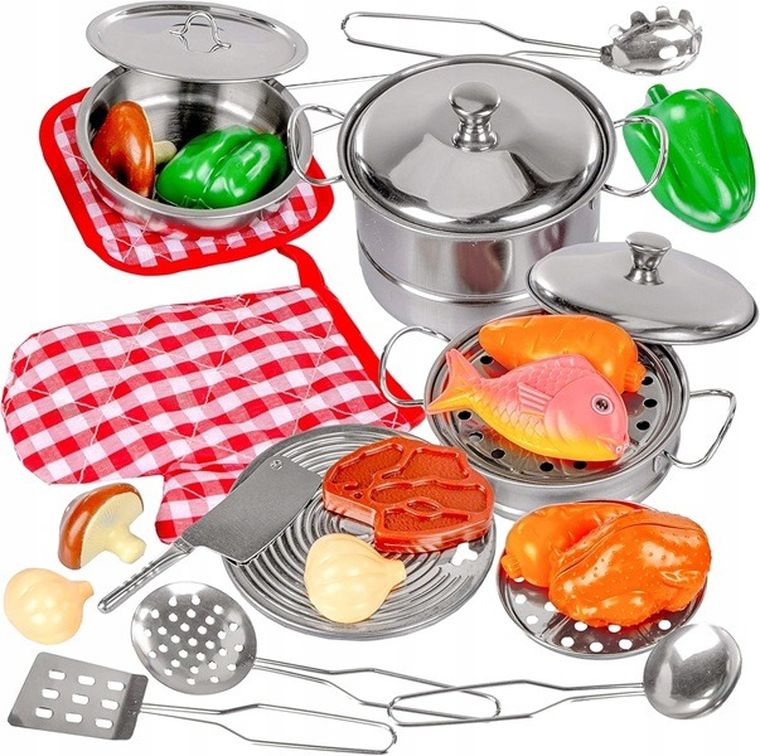 Artyk, zestaw metalowych garnków z akcesoriami, 23 elementy