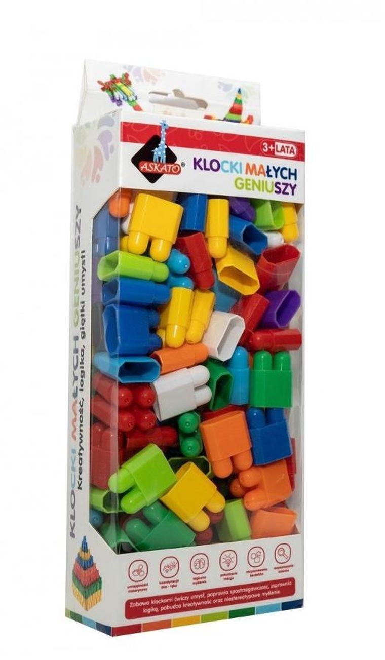 Askato, Klocki Małych Geniuszy, cegiełki, klocki konstrukcyjne, 150 elementów