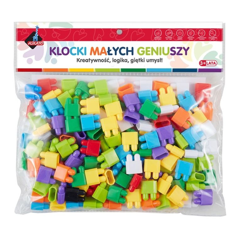 Askato, Klocki Małych Geniuszy, Cegiełki, klocki konstrukcyjne, 160 elementów