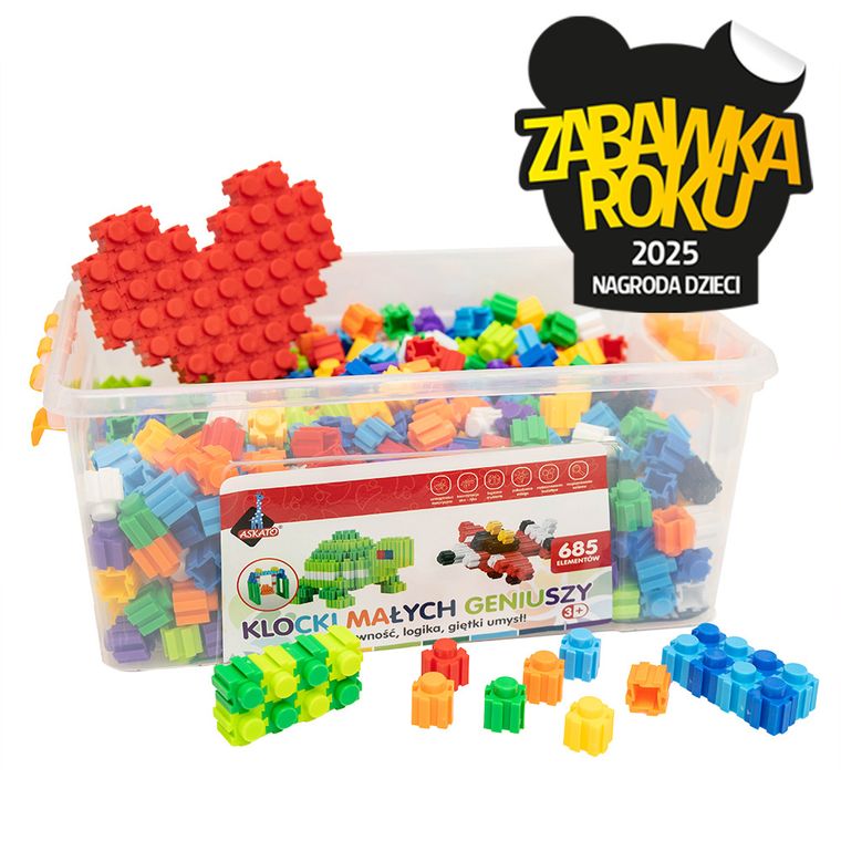 Askato, Klocki Małych Geniuszy, klocki konstrukcyjne, 685 elementów