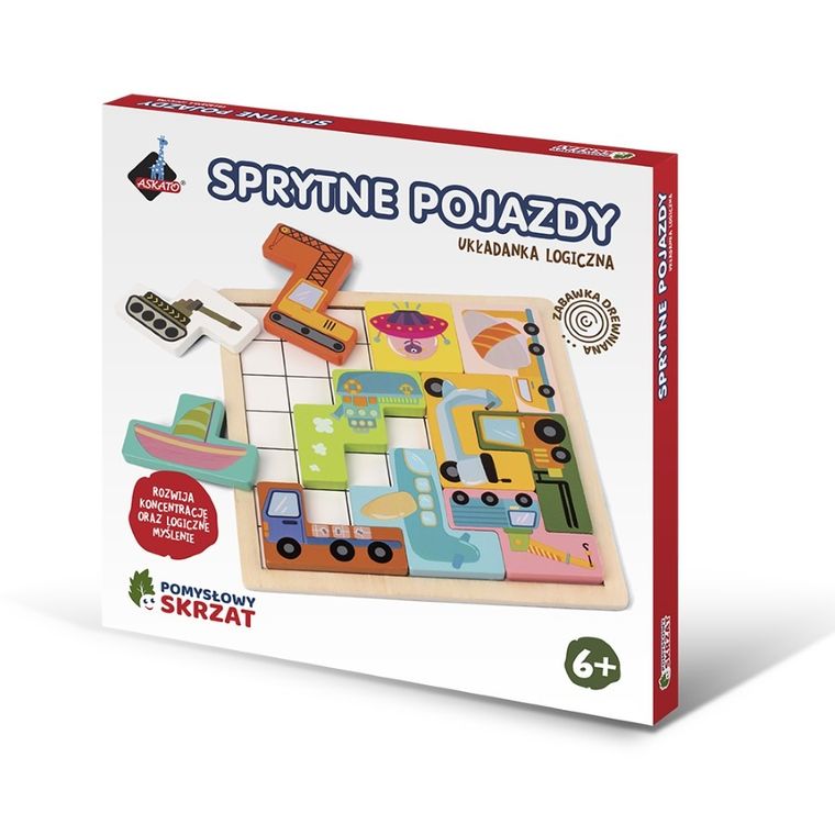 Askato, Pomysłowy skrzat, sprytne pojazdy, drewniana układanka