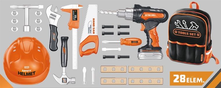 Askato, zestaw narzędzi z plecakiem, 28 elementów