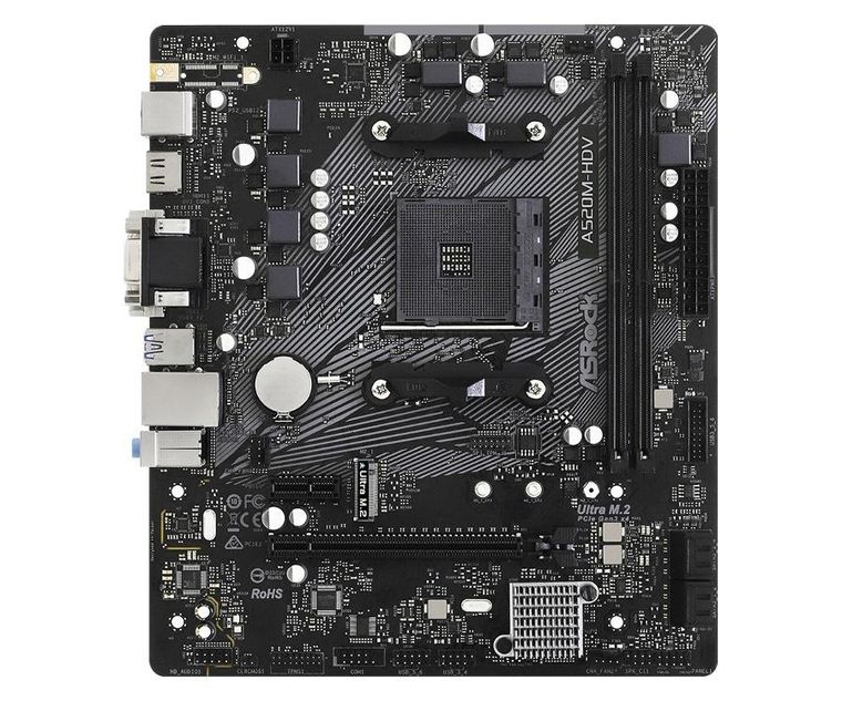 Asrock, płyta główna, A520M-HDV AM4 2DDR4 HDMI/DVI/VGA M.2 mATX