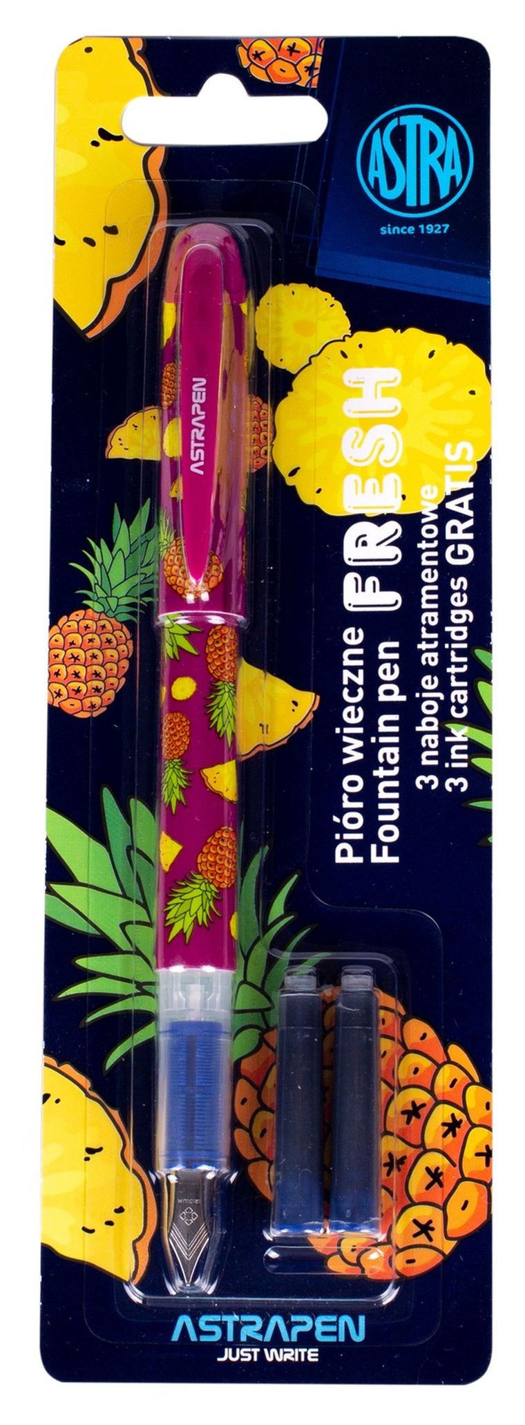 Astra, Astrapen, pióro młodzieżowe + 3 naboje, Fresh, 1 szt.