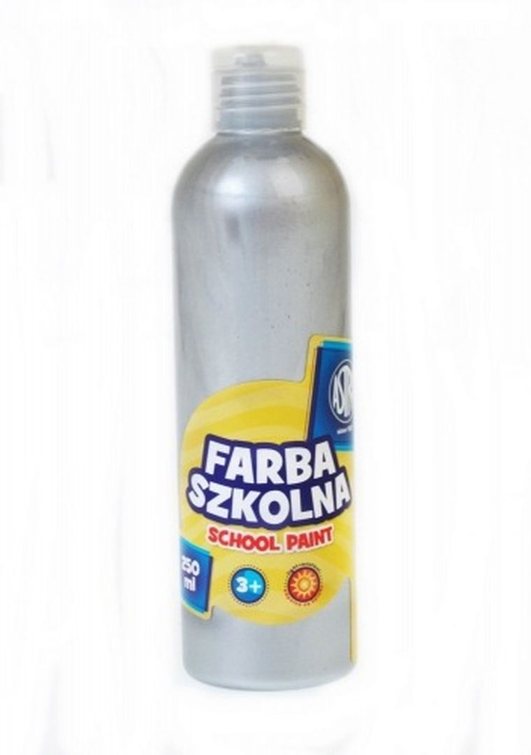Astra, farba szkolna w butelce, 250 ml, srebrny metalic