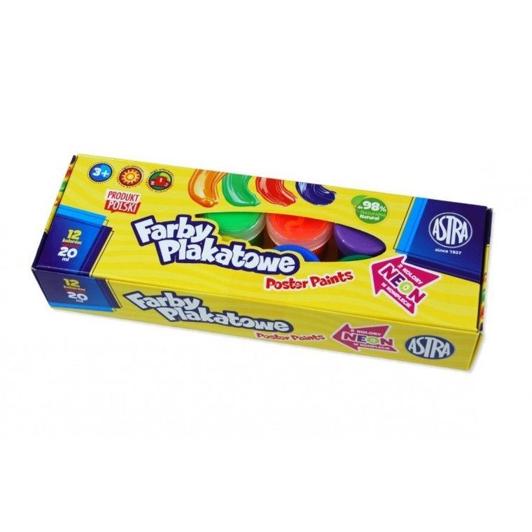 Astra, farby plakatowe, 12 kolorów