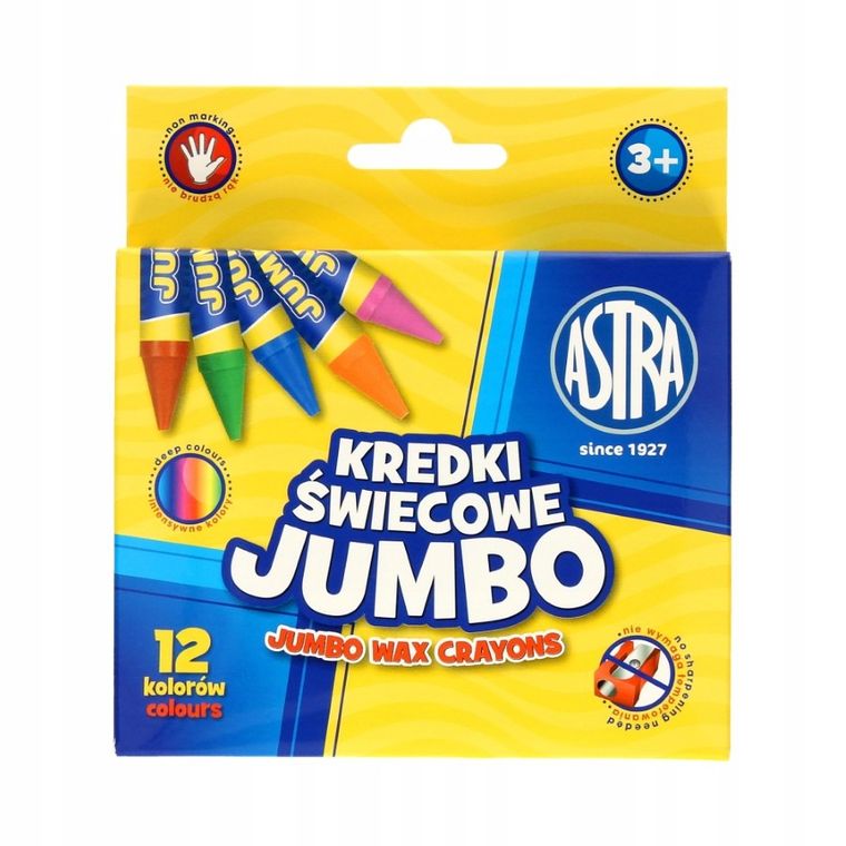Astra, Jumbo, kredki świecowe 12 kolorów