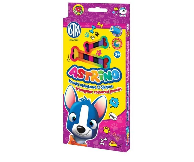 Astra, kredki ołówkowe, trójkątne, 12 kolorów