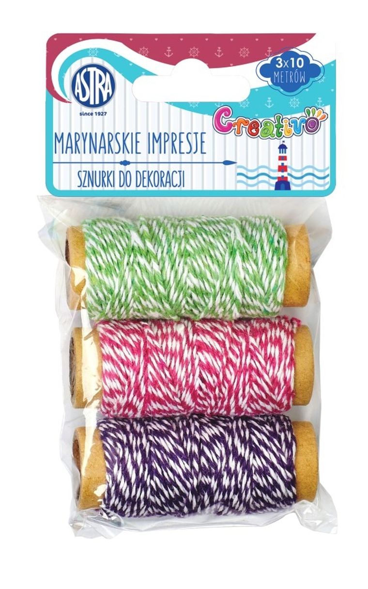 Astra, Marynarskie impresje, sznurki do dekoracji, 10 m, 3 szt.