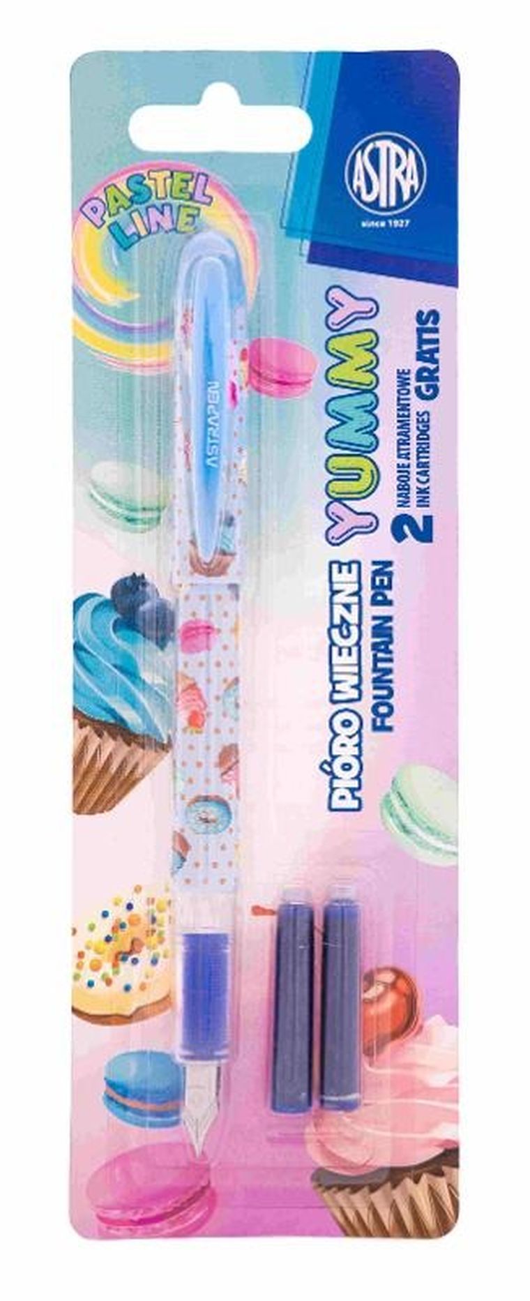 Astra, Pastel Line, Yummy, pióro wieczne, młodzieżowe + 2 naboje atramentowe, 1 szt.
