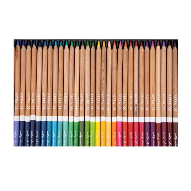 Astra Prestige, kredki z drewna cedrowego w metalowym pudełku, 36 kolorów
