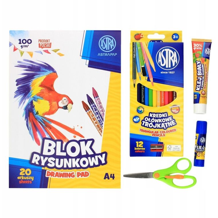 Astra, wyprawka szkolna, S, 12 elementów