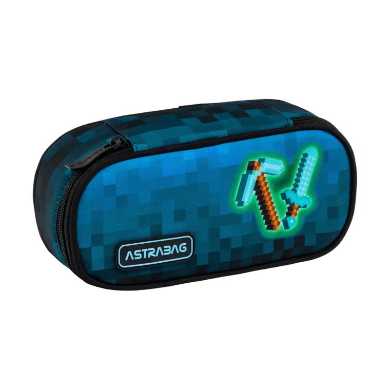 Astrabag, piórnik owalny, Blue Pixel