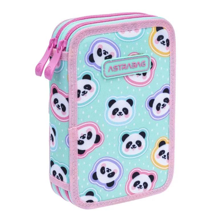 Astrabag, piórnik rozkładany, podwójny, Minty Pandas