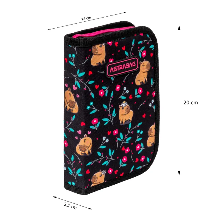 Astrabag, piórnik rozkładany, pojedynczy, Flower Capy