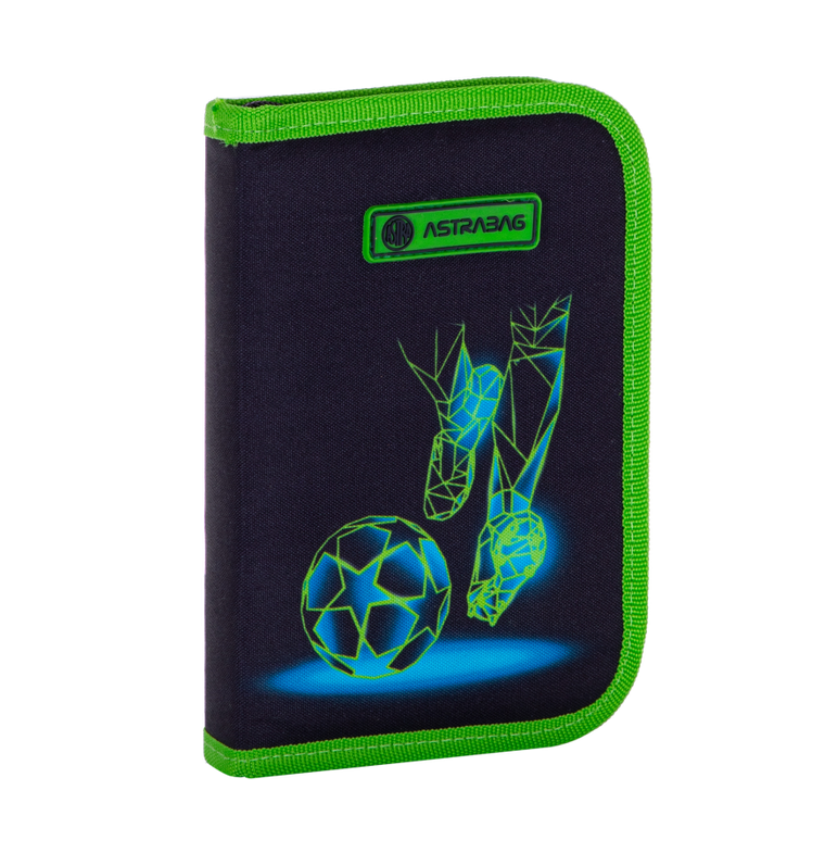 Astrabag, piórnik rozkładany, pojedynczy, z wyposażeniem, Football Motion